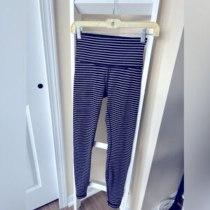 Lulu Lemon Black and White Stripe Leggings